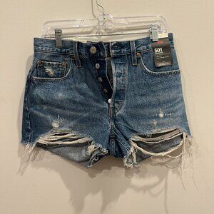 Levi's 501 Shorts High Rise Style Denim Shorts